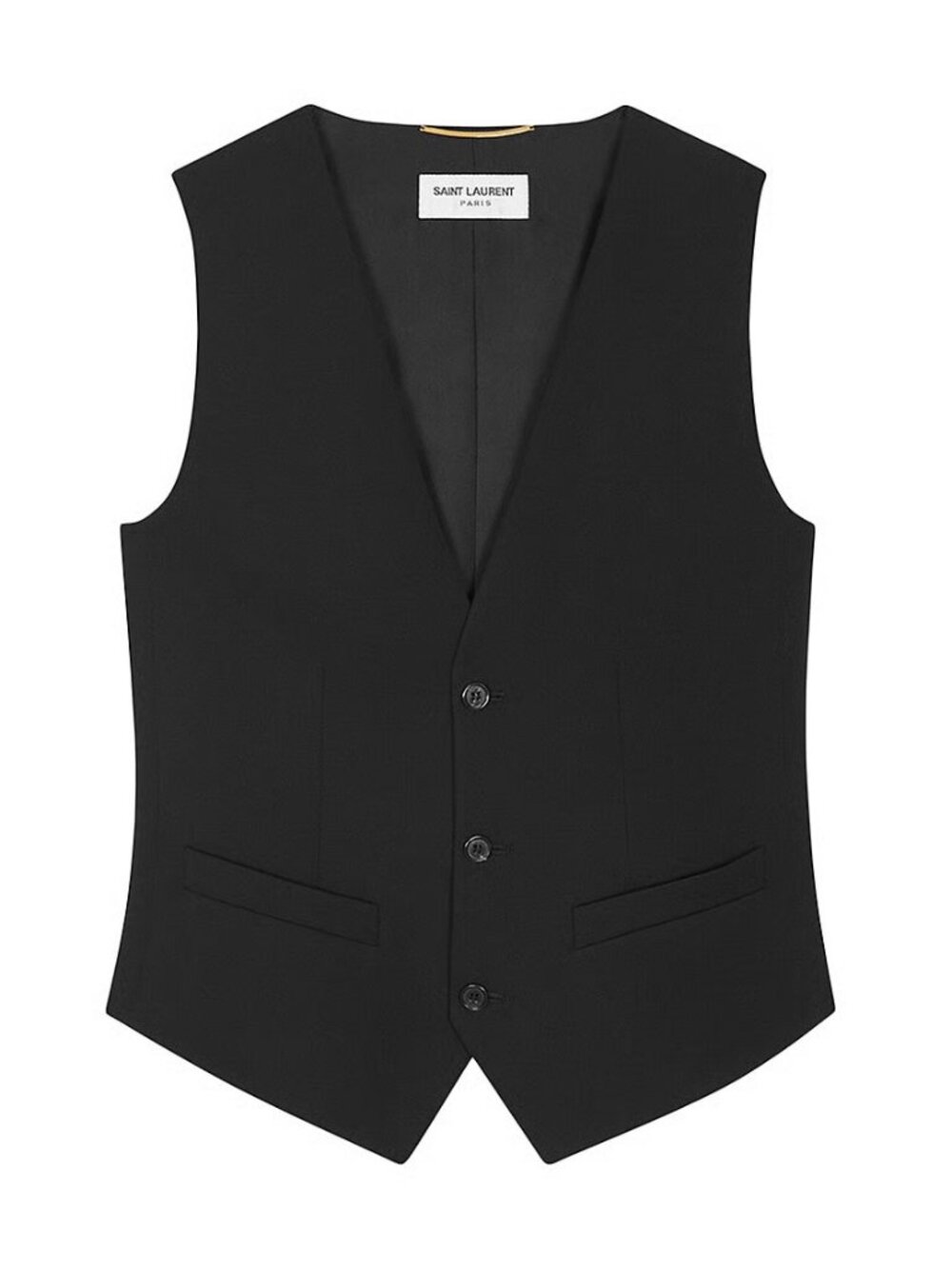 NWT Saint Laurent Grain de Poudre Tailored Vest in Black, size 36 (fits 2/4)